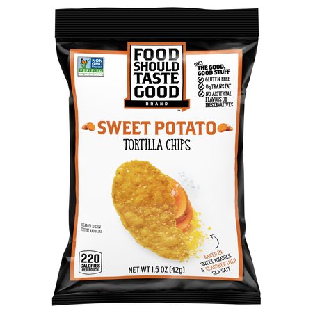 Food Should Taste Good Tortilla Chips, Sweet Potato with Sea Salt, 1.5 oz, PK24 GEM81237